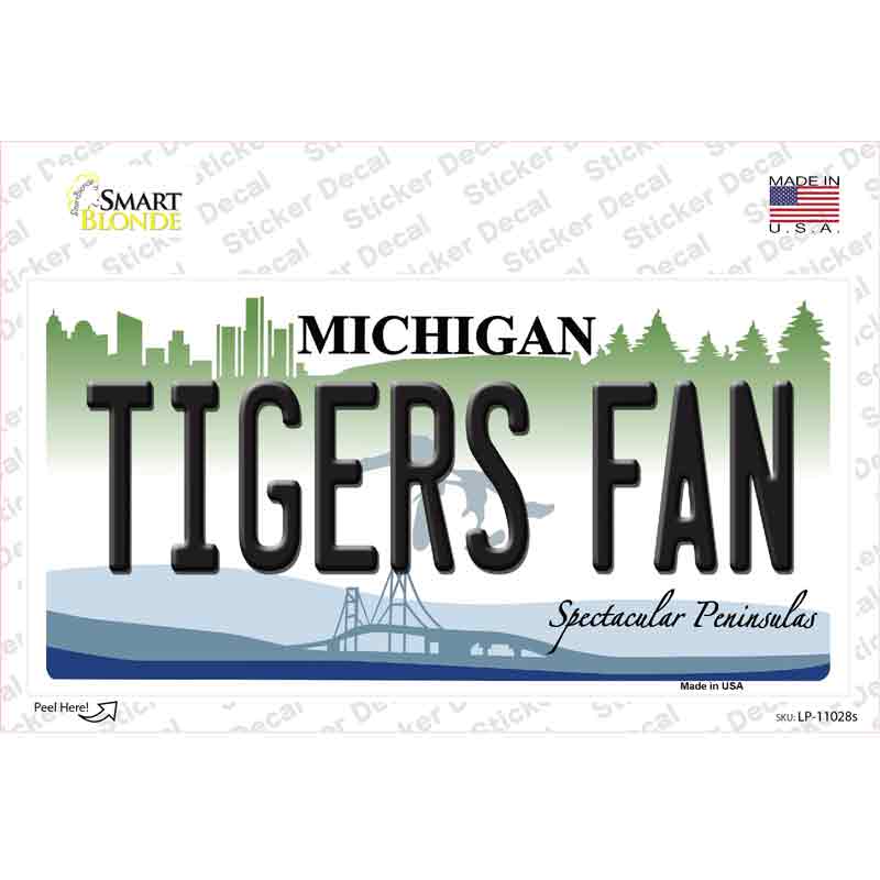 Tigers Fans Michigan Novelty Sticker Decal