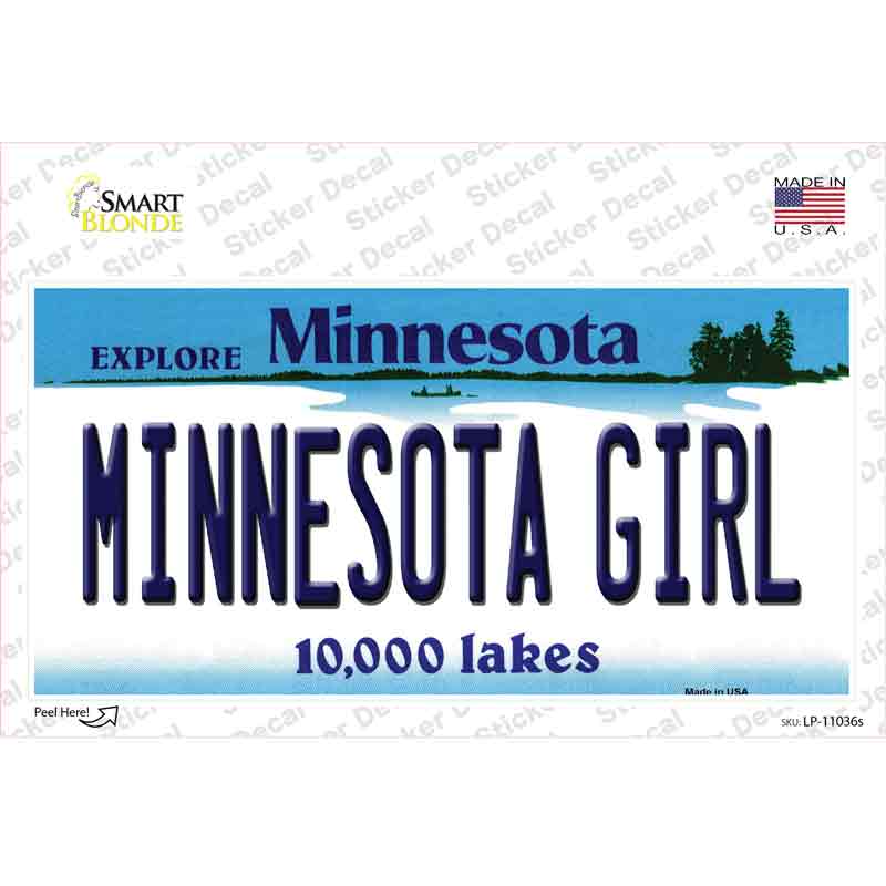 Minnesota Girl Minnesota Novelty Sticker Decal