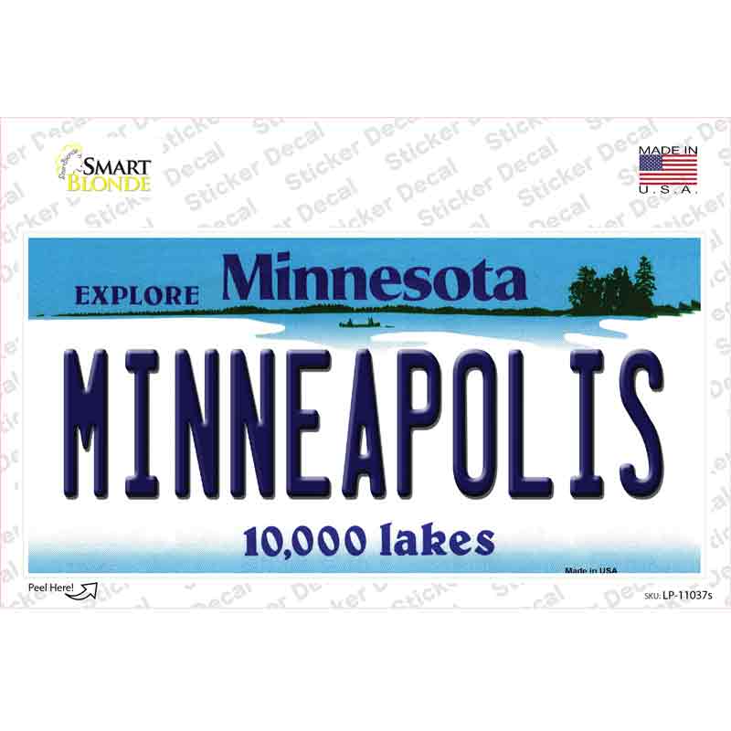 Minneapolis Minnesota State Novelty Sticker Decal