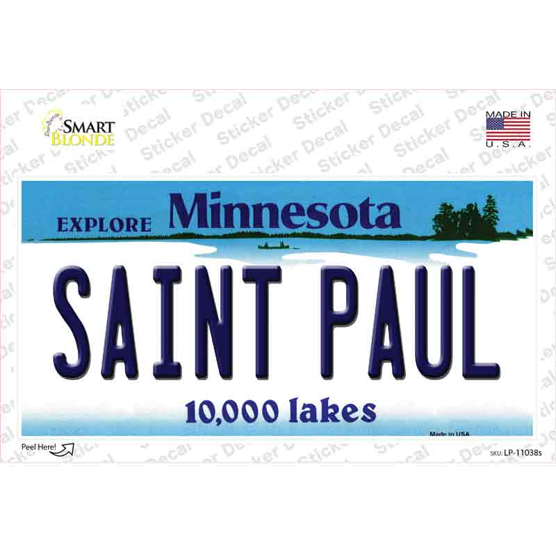 Saint Paul Minnesota State Novelty Sticker Decal