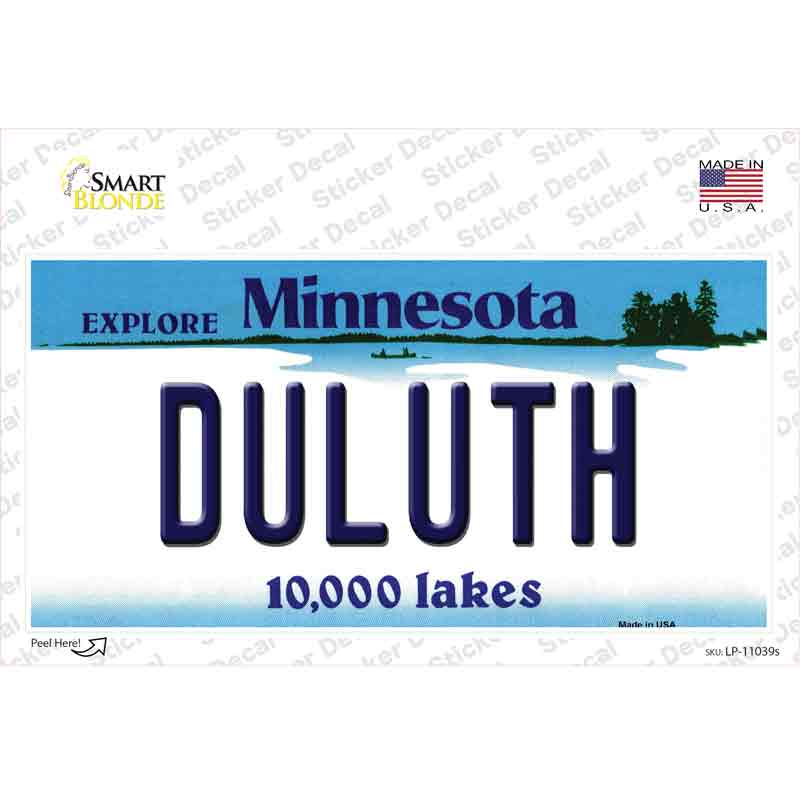 Duluth Minnesota State Novelty Sticker Decal