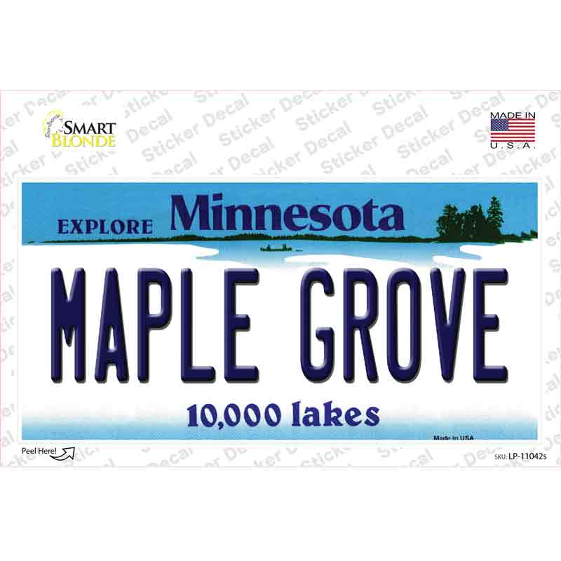Maple Grove Minnesota State Novelty Sticker Decal