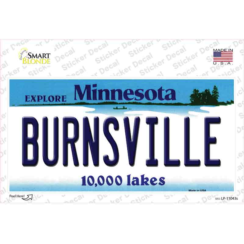 Burnsville Minnesota State Novelty Sticker Decal