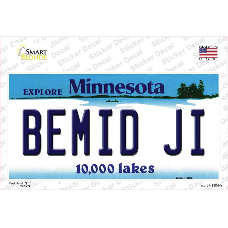 Bemid Ji Minnesota State Novelty Sticker Decal
