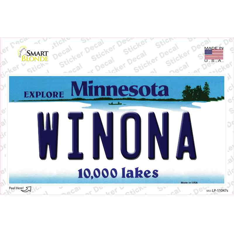 Winona Minnesota State Novelty Sticker Decal