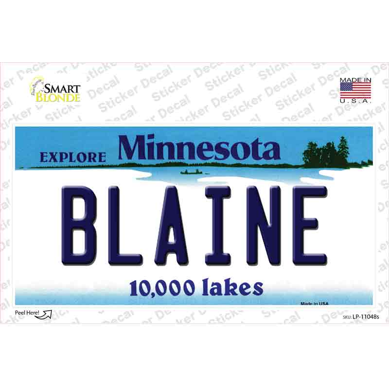 Blaine Minnesota State Novelty Sticker Decal
