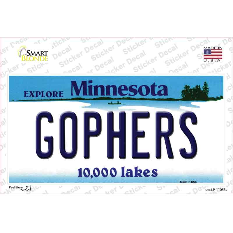 Gophers Minnesota State Novelty Sticker Decal
