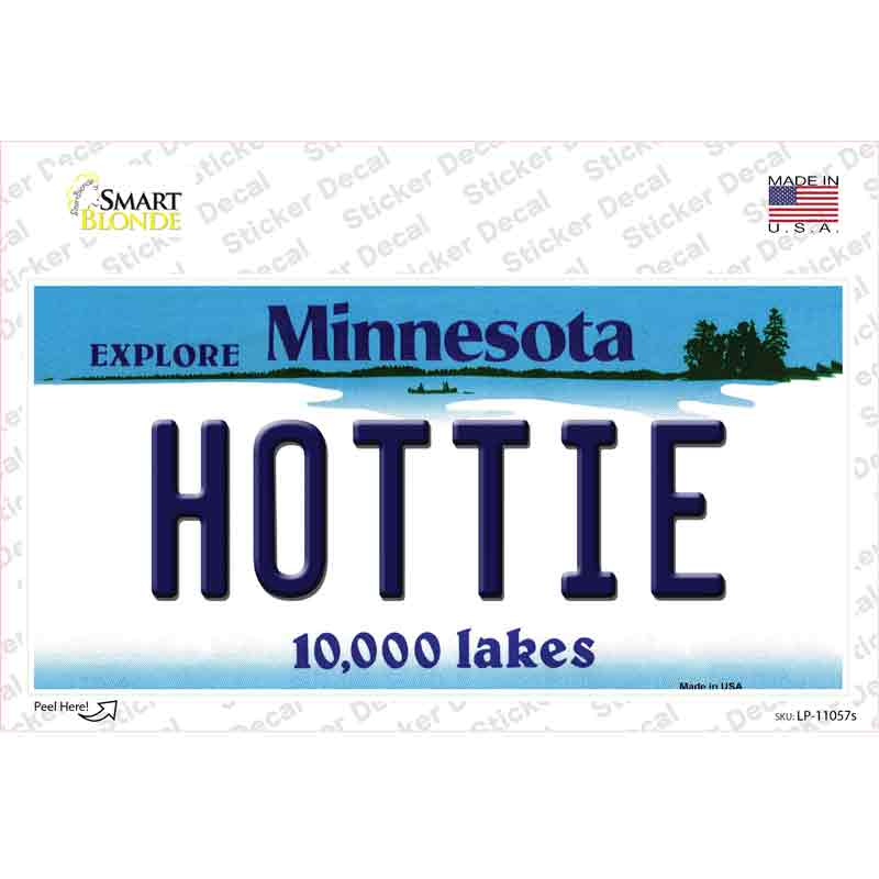 Hottie Minnesota State Novelty Sticker Decal