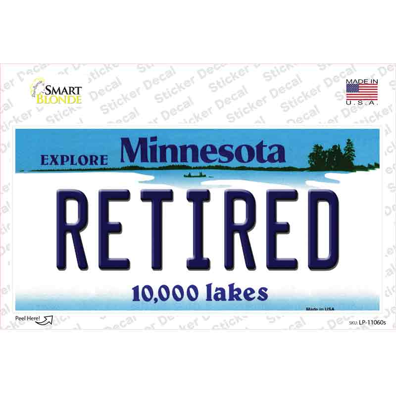 Retired Minnesota State Novelty Sticker Decal