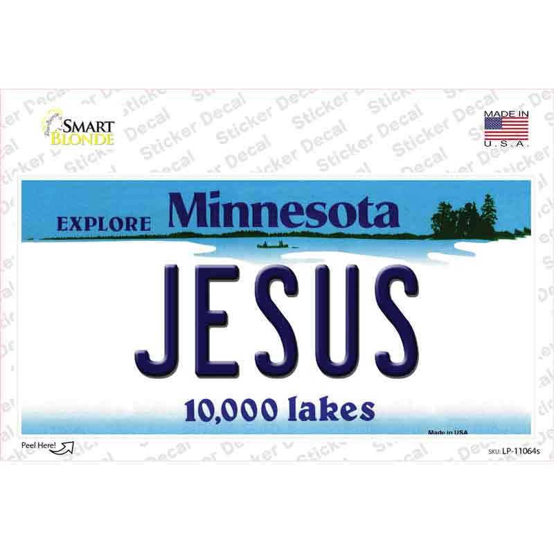 Jesus Minnesota State Novelty Sticker Decal