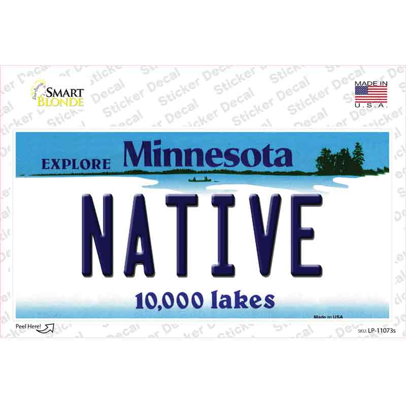 Native Minnesota State Novelty Sticker Decal