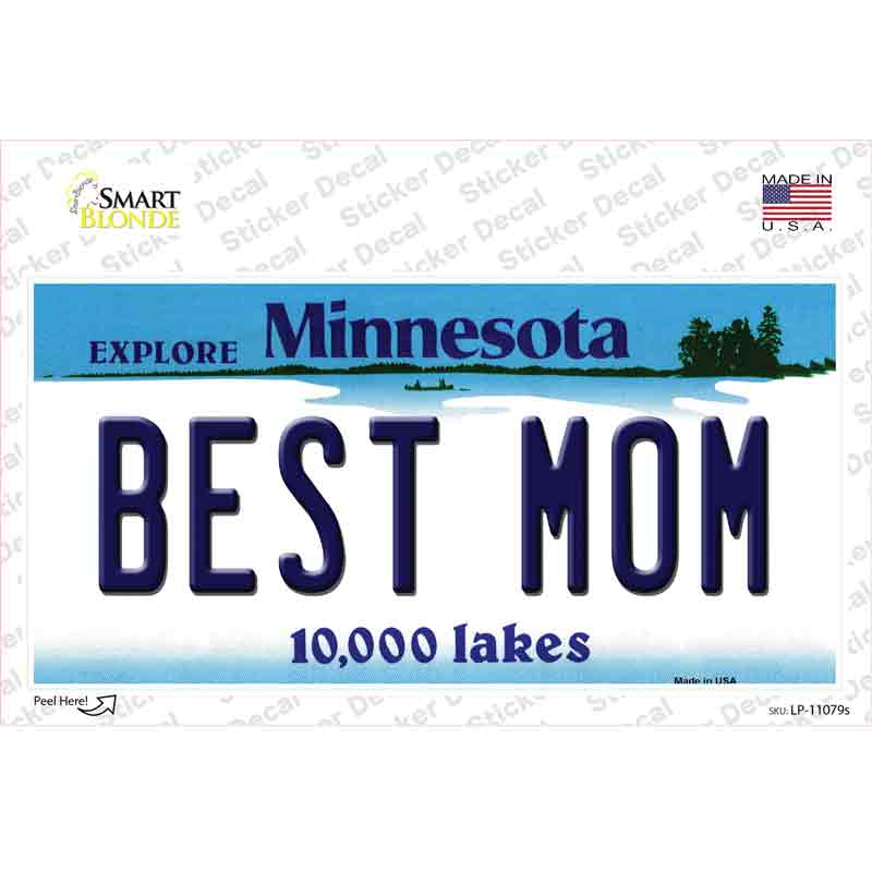 Best Mom Minnesota State Novelty Sticker Decal