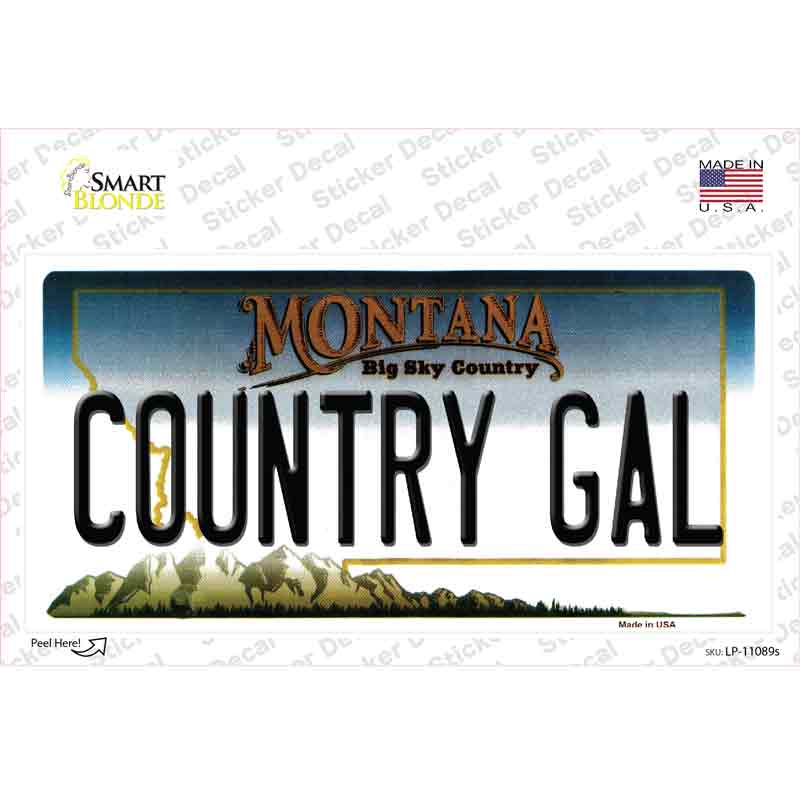 Country Gal Montana State Novelty Sticker Decal