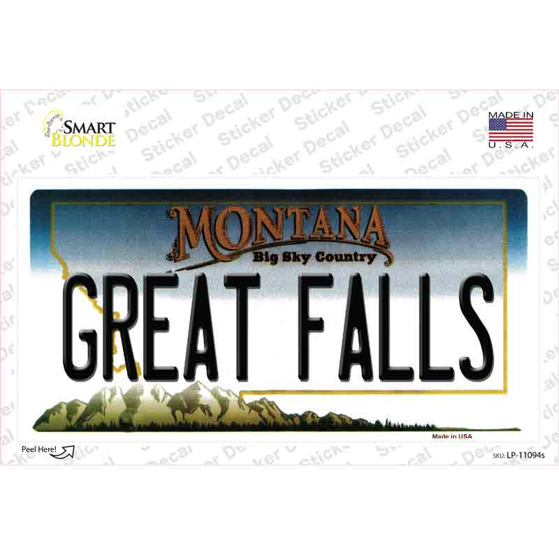 Great Falls Montana State Novelty Sticker Decal