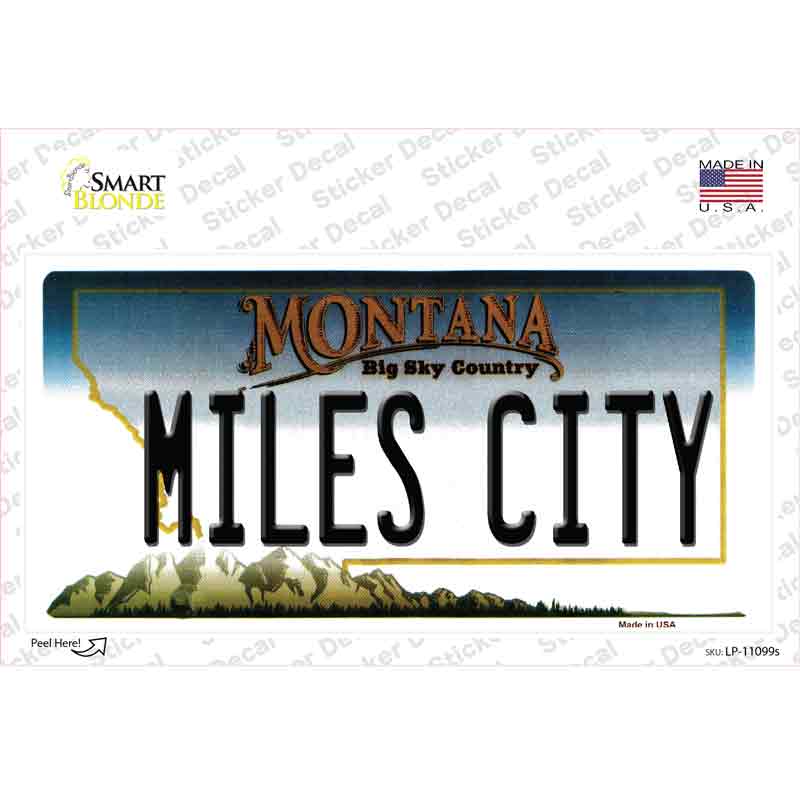 Miles City Montana State Novelty Sticker Decal