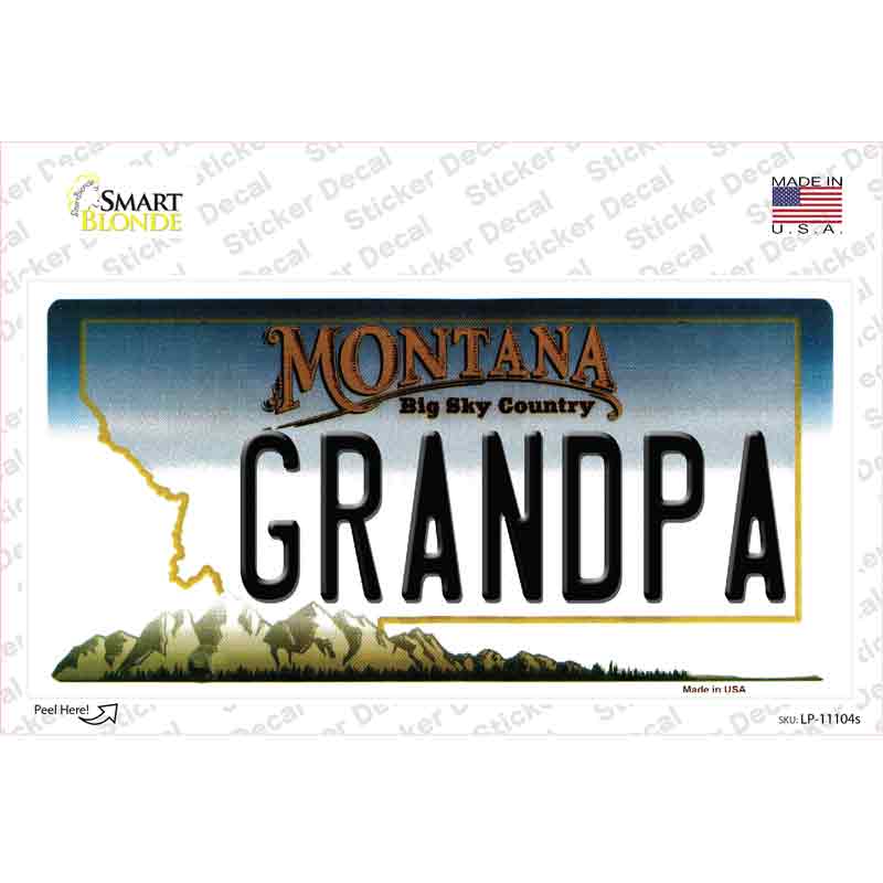 Grandpa Montana State Novelty Sticker Decal