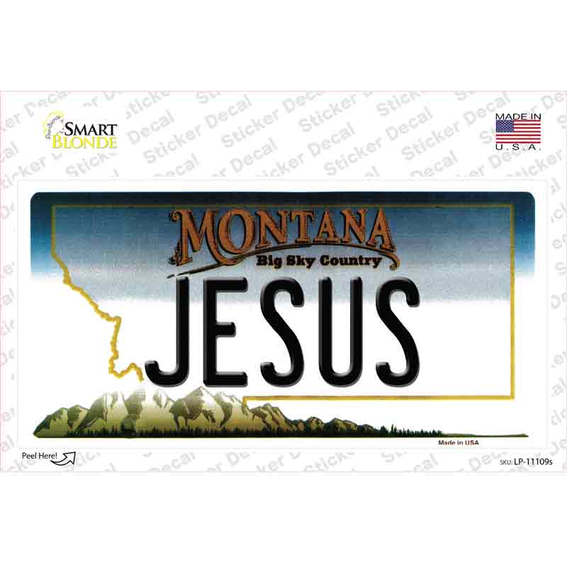 Jesus Montana State Novelty Sticker Decal