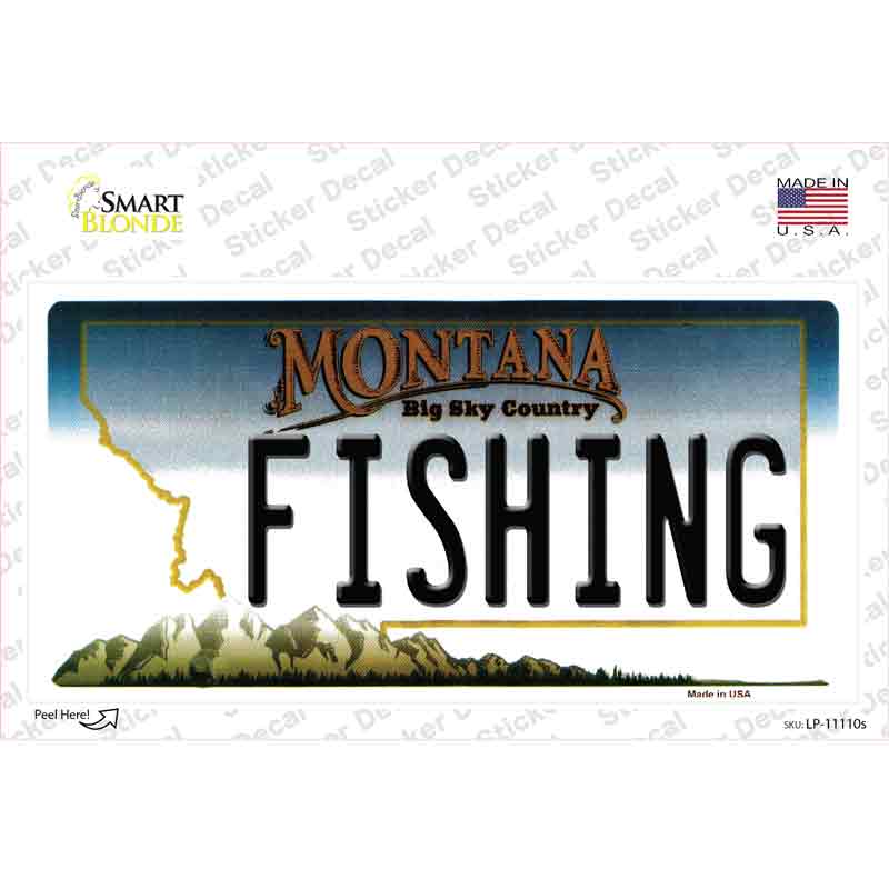 Fishing Montana State Novelty Sticker Decal