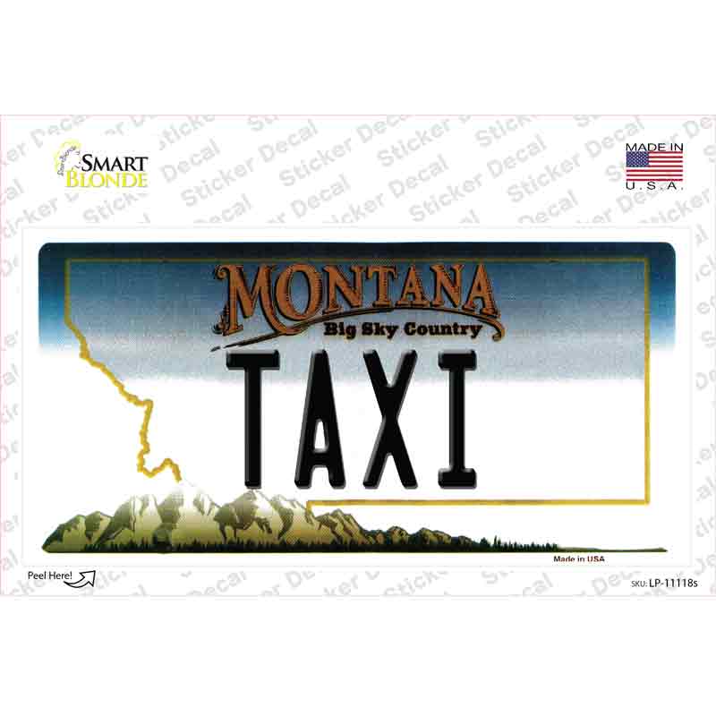 Taxi Montana State Novelty Sticker Decal