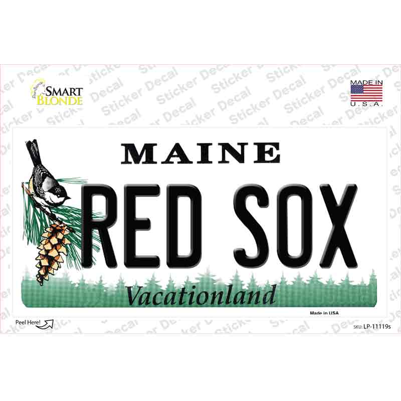 Red Sox Maine Novelty Sticker Decal