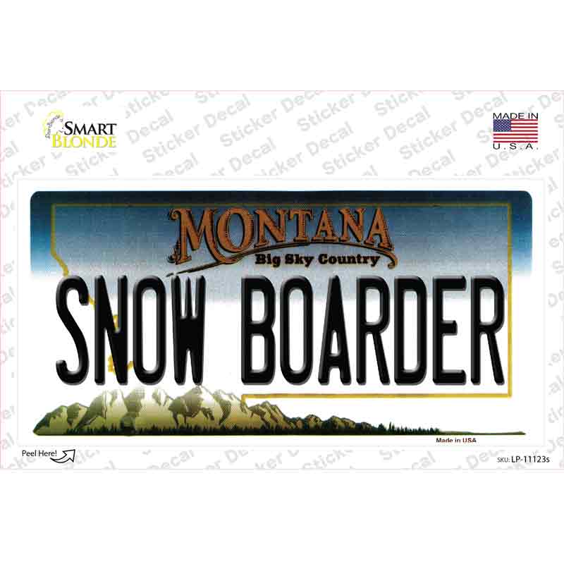 Snow Boarder Montana State Novelty Sticker Decal