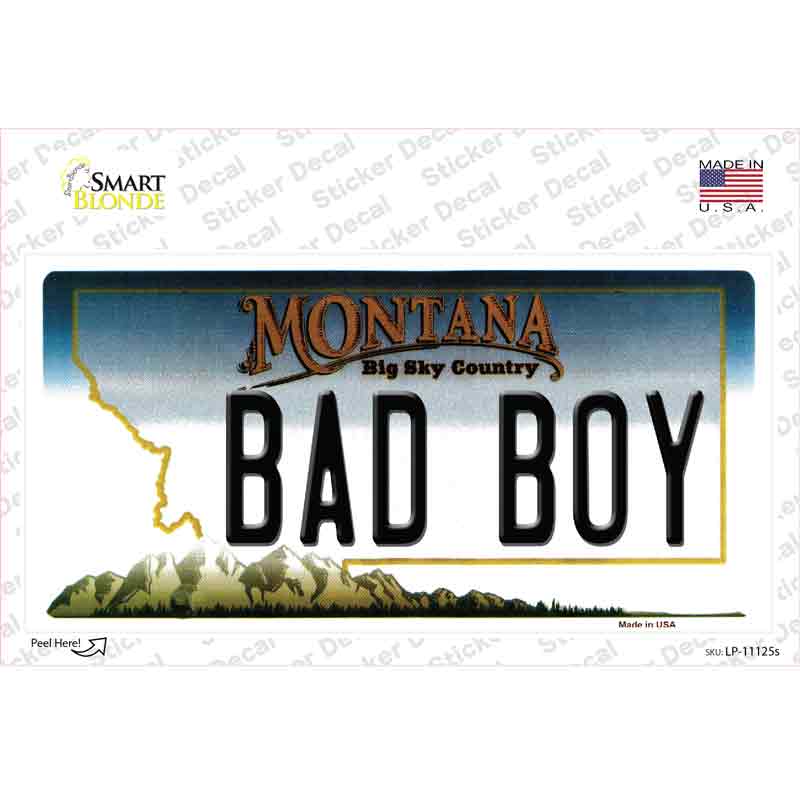 Bad Boy Montana State Novelty Sticker Decal