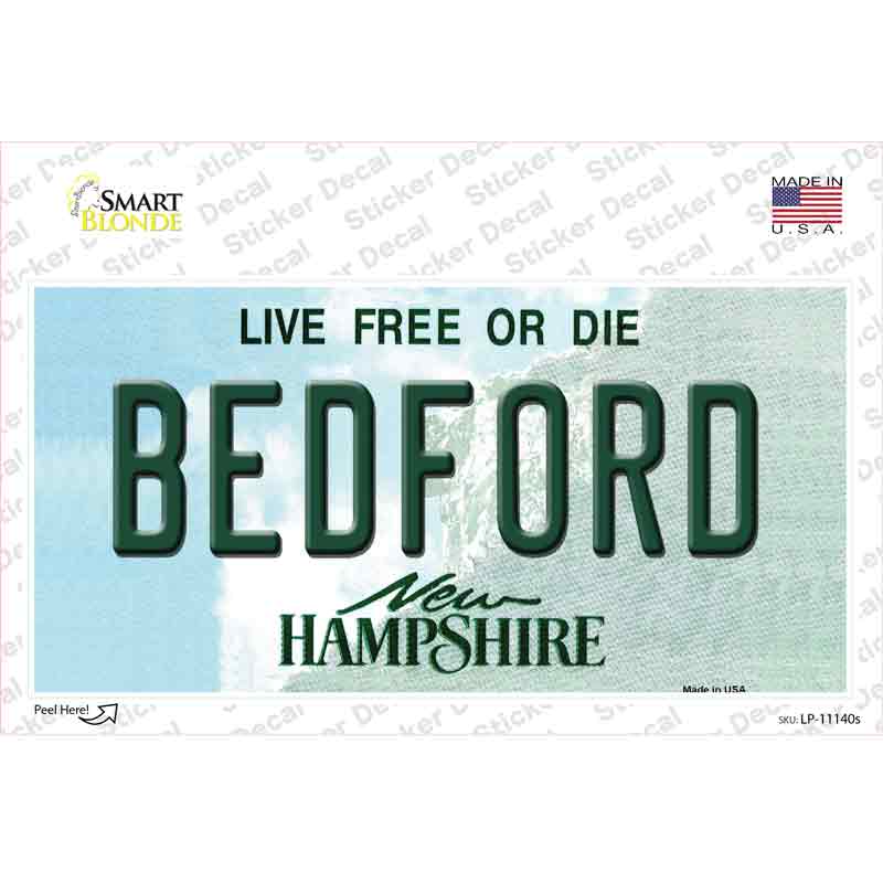 Bedford New Hampshire State Novelty Sticker Decal