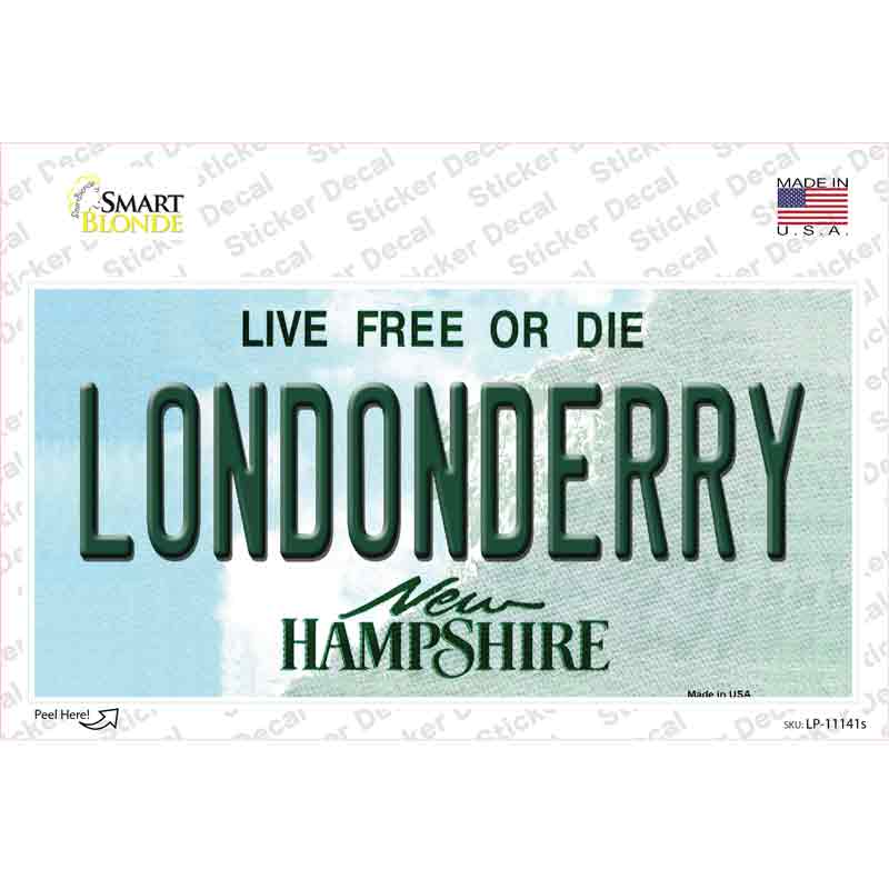 Londonderry New Hampshire State Novelty Sticker Decal