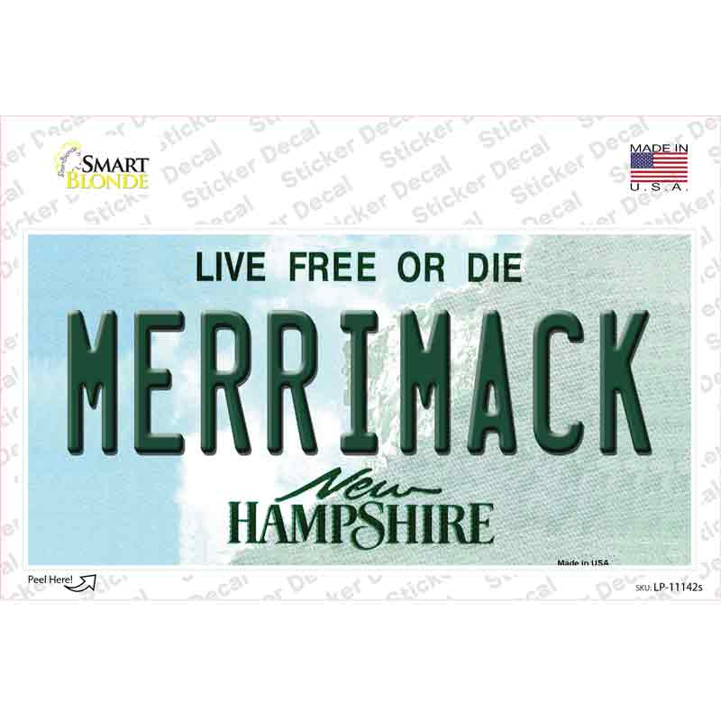 Merrimack New Hampshire State Novelty Sticker Decal