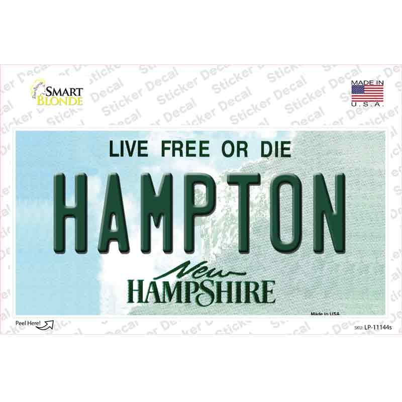 Hampton New Hampshire State Novelty Sticker Decal