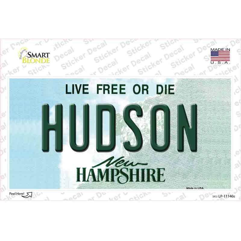 Hudson New Hampshire State Novelty Sticker Decal