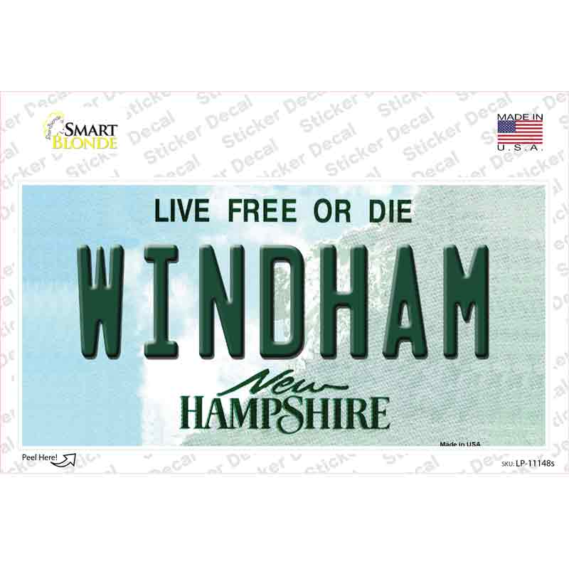 Windham New Hampshire State Novelty Sticker Decal