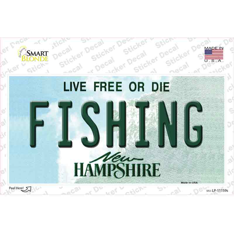 Fishing New Hampshire State Novelty Sticker Decal