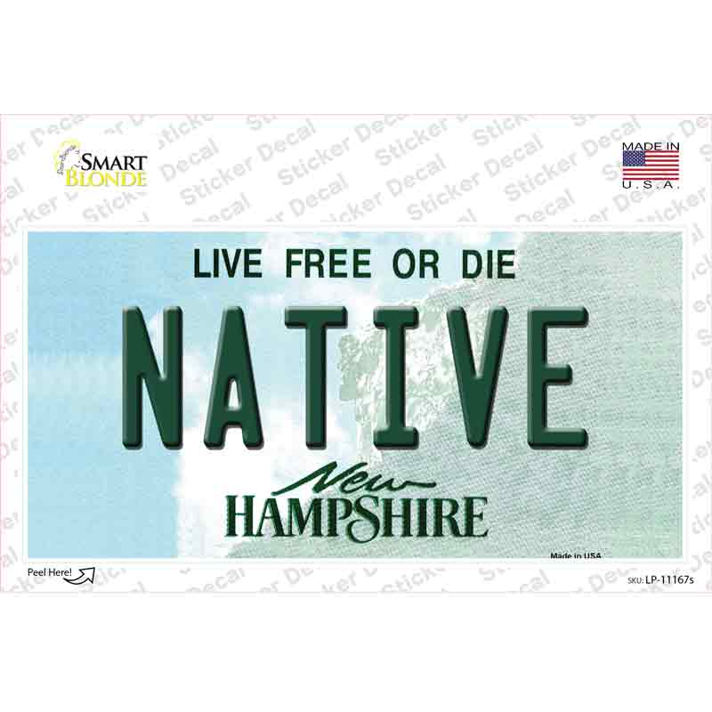 Native New Hampshire State Novelty Sticker Decal