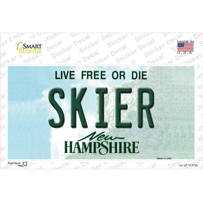 Skier New Hampshire State Novelty Sticker Decal