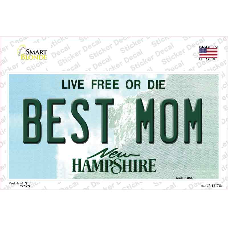 Best Mom New Hampshire State Novelty Sticker Decal