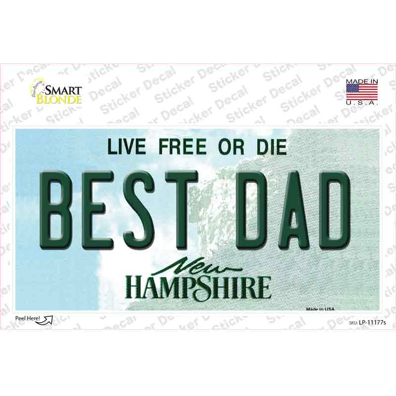 Best Dad New Hampshire State Novelty Sticker Decal