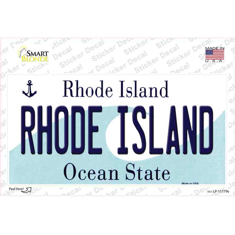 Rhode Island State Novelty Sticker Decal