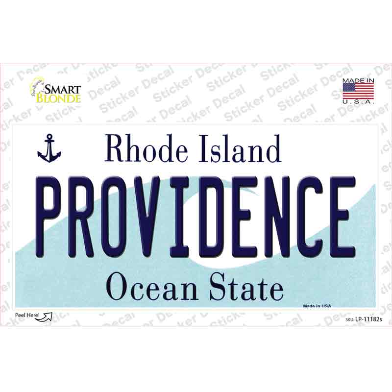 Providence Rhode Island State Novelty Sticker Decal