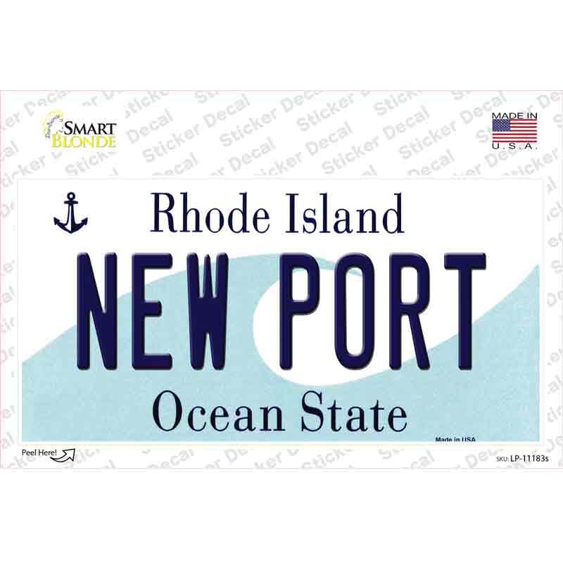 New Port Rhode Island State Novelty Sticker Decal
