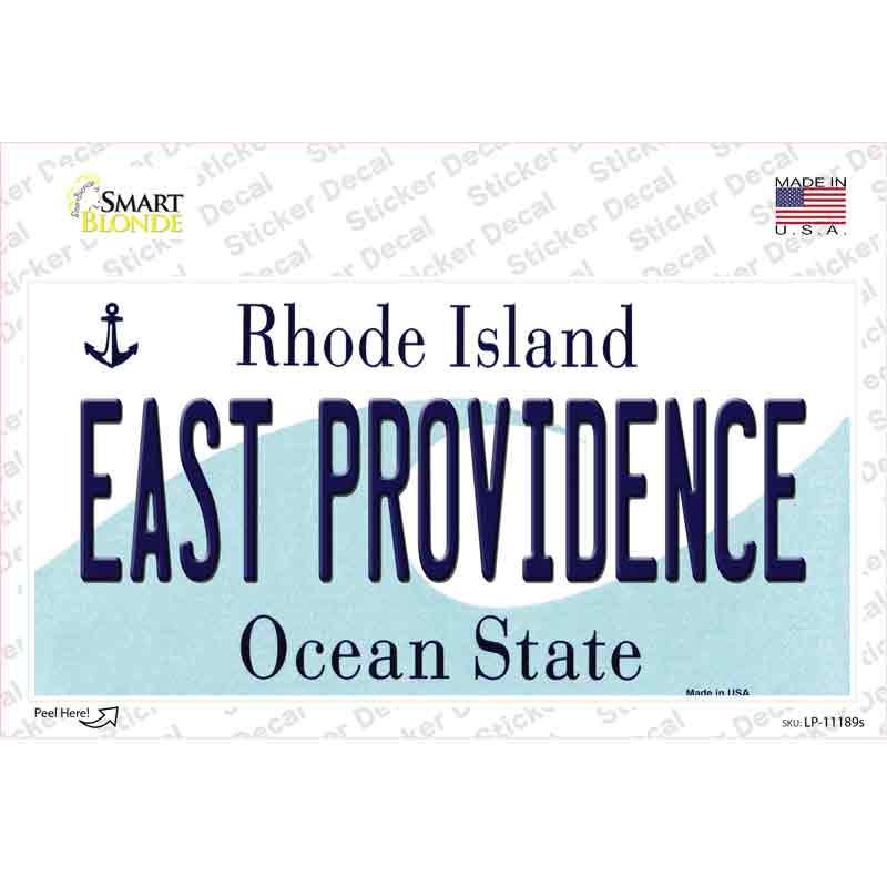 East Providence Rhode Island State Novelty Sticker Decal