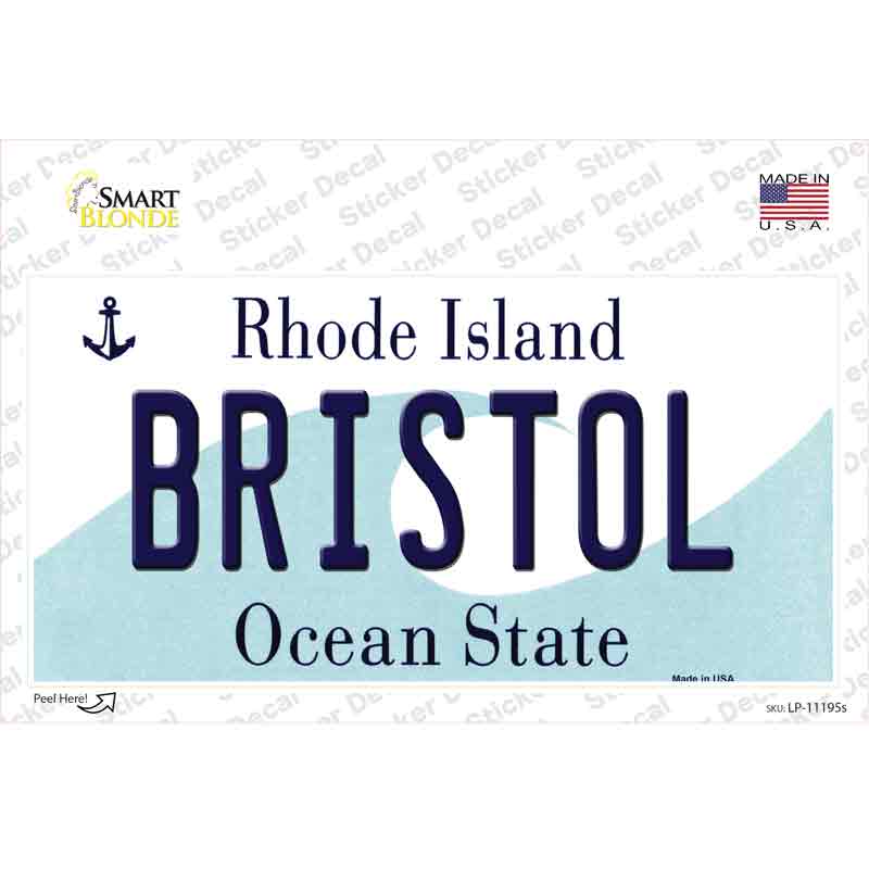 Bristol Rhode Island State Novelty Sticker Decal