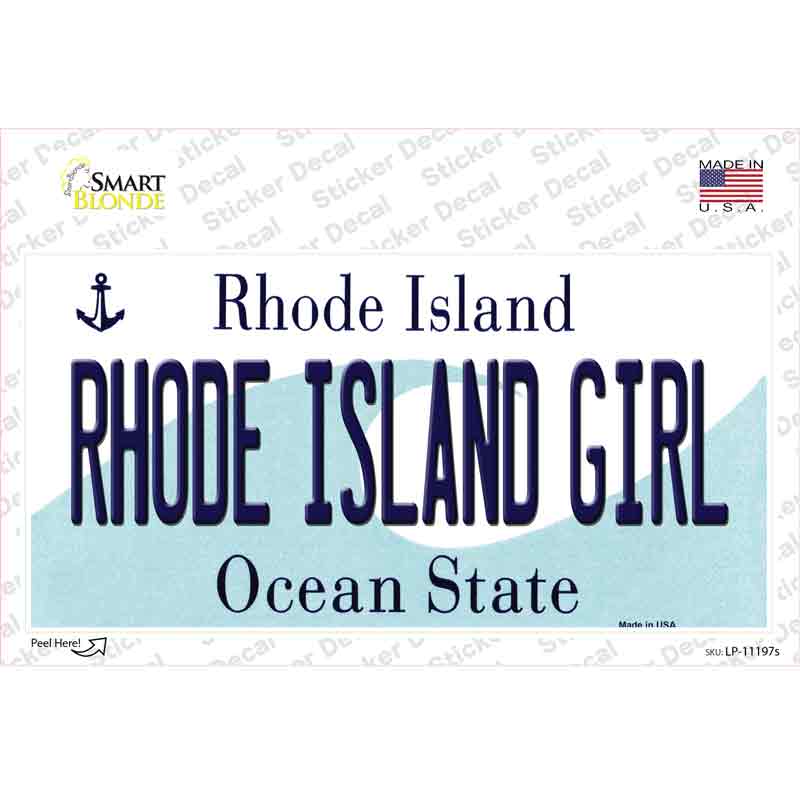 Rhode Island Girl Rhode Island State Novelty Sticker Decal