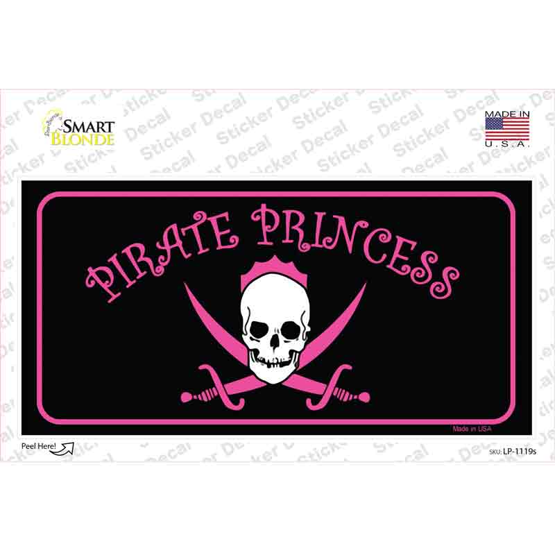 Pirate Princess Novelty Sticker Decal