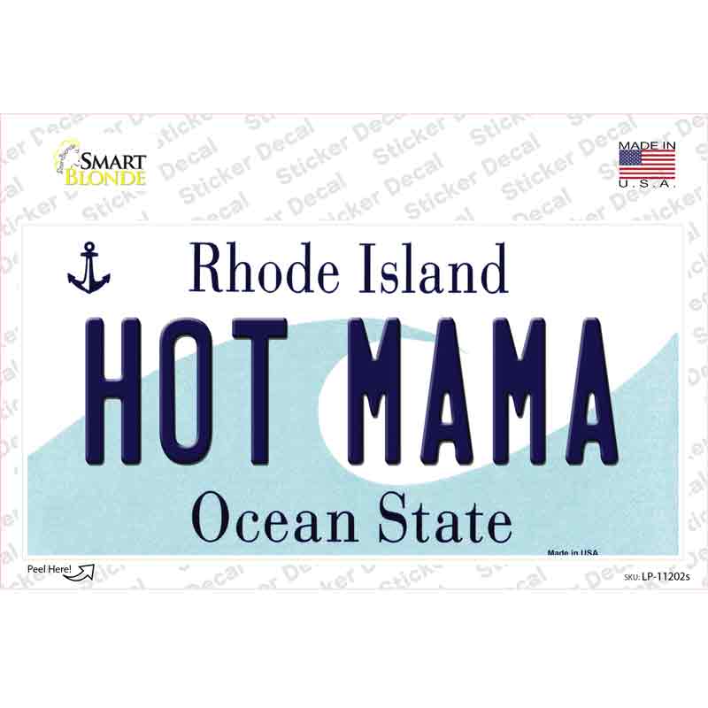 Hot Mama Rhode Island State Novelty Sticker Decal