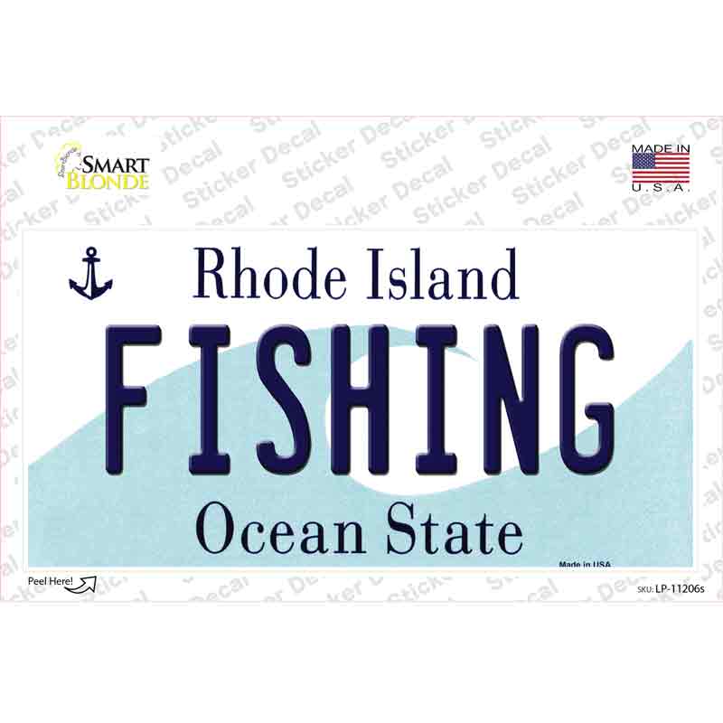 Fishing Rhode Island State Novelty Sticker Decal
