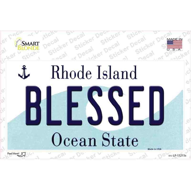 Blessed Rhode Island State Novelty Sticker Decal