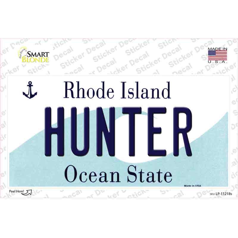 Hunter Rhode Island State Novelty Sticker Decal