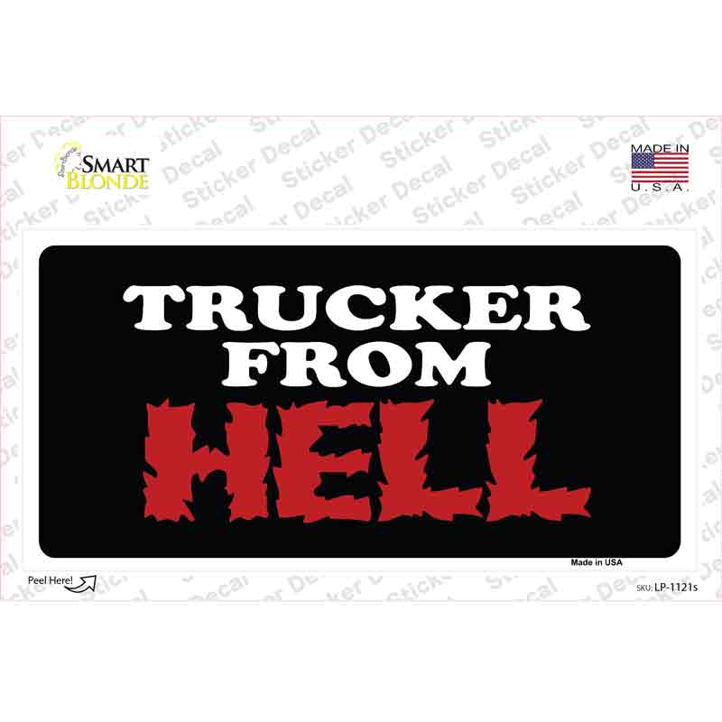 Trucker From Hell Novelty Sticker Decal