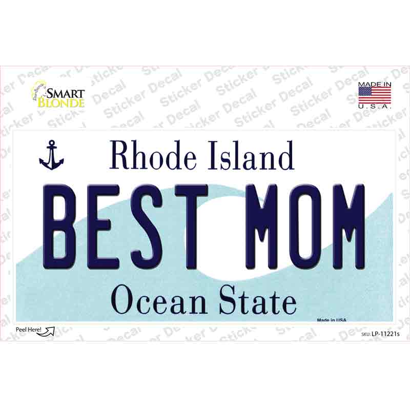 Best Mom Rhode Island State Novelty Sticker Decal